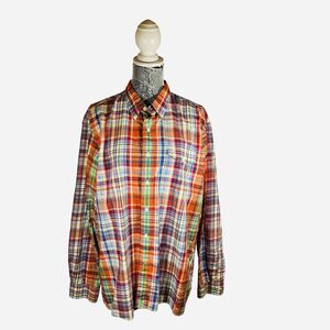 Polo Ralph Lauren Button Pocket Shirt Mens XL Long Sleeve Summer Plaid Cotton